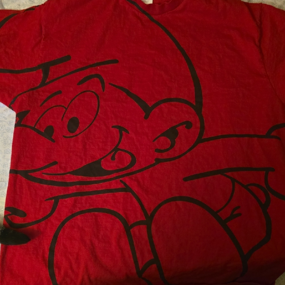 Supreme X Smurfs Red Graphic Cotton T-Shirt